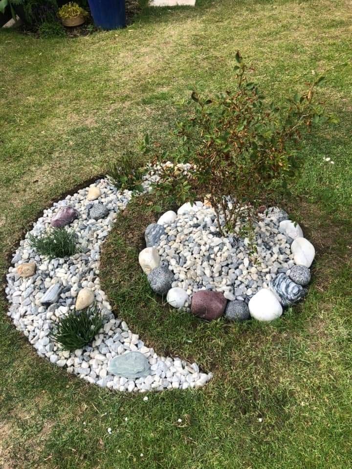 Top - Moon Rock Garden Design – I arranged white stones into a circle ...