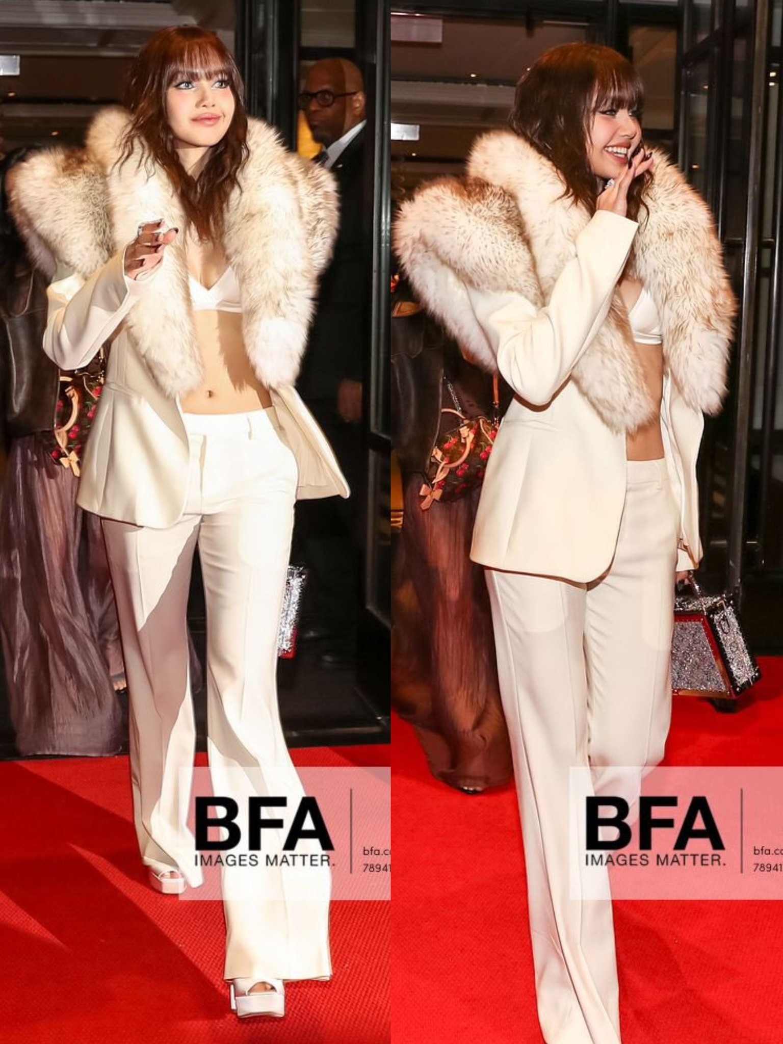 THEOHYOU BASIC FIT FUR JACKET worn by aespa Karina