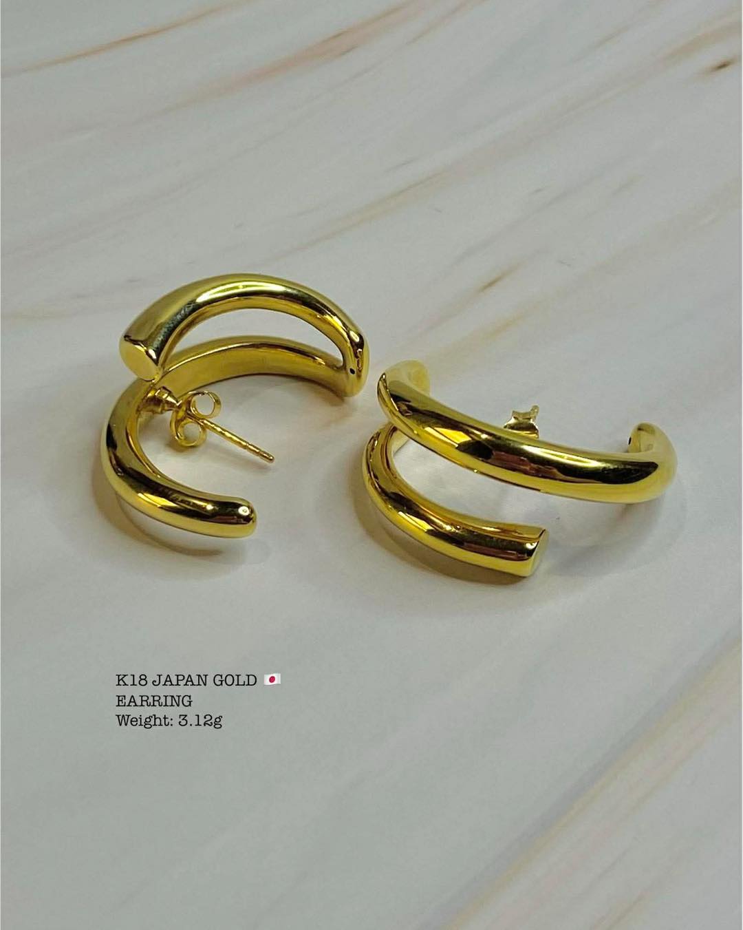 K18 JAPAN GOLD LOOP EARRINGS❤️ cash on delivery open for 