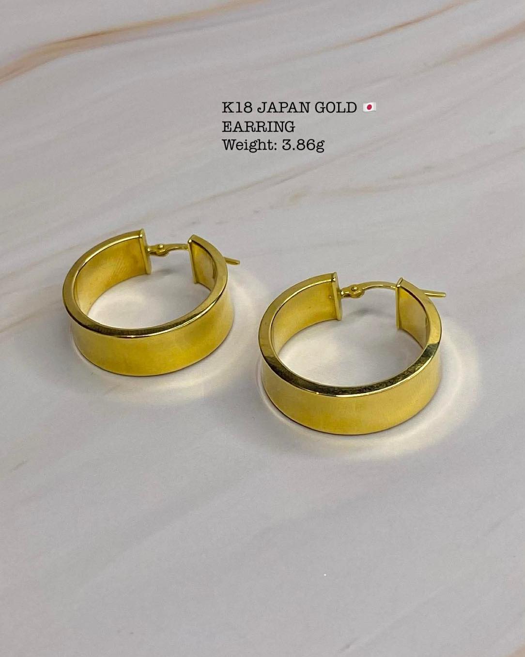 K18 JAPAN GOLD LOOP EARRINGS❤️ cash on delivery open for 