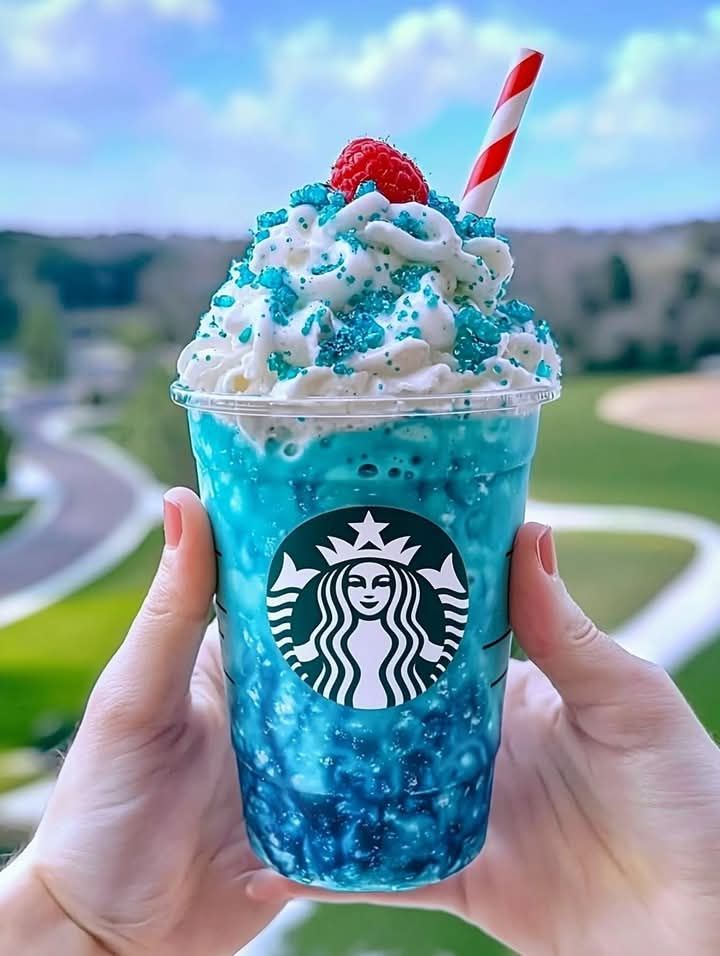 The limited edition, Blue Raspberry Cloud Frappuccino will