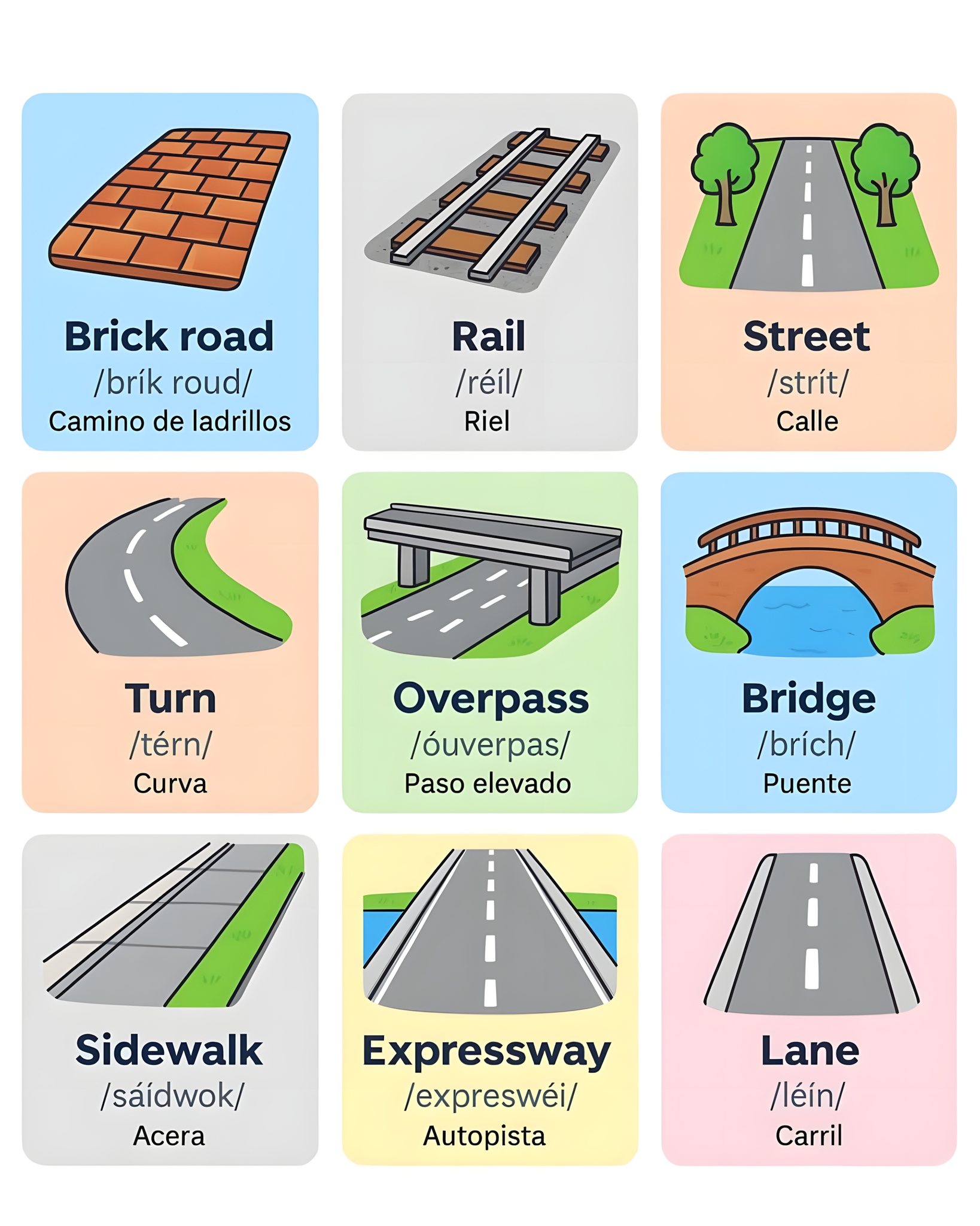 DreamFlow - The image is a visual vocabulary aid. It presents nine ...
