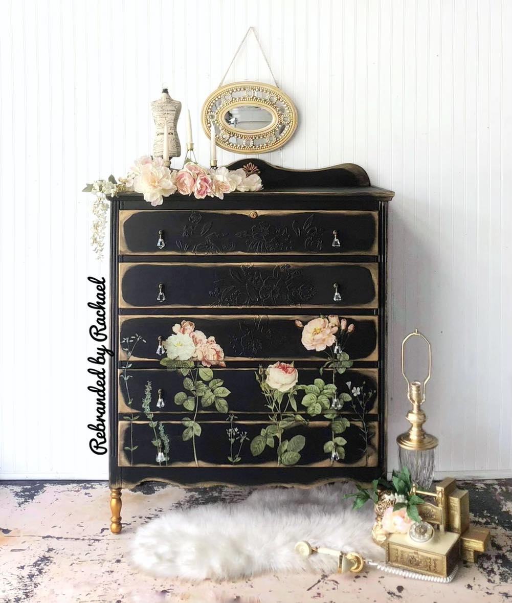 Can I paint the gold hardware to match the black floral transfer?