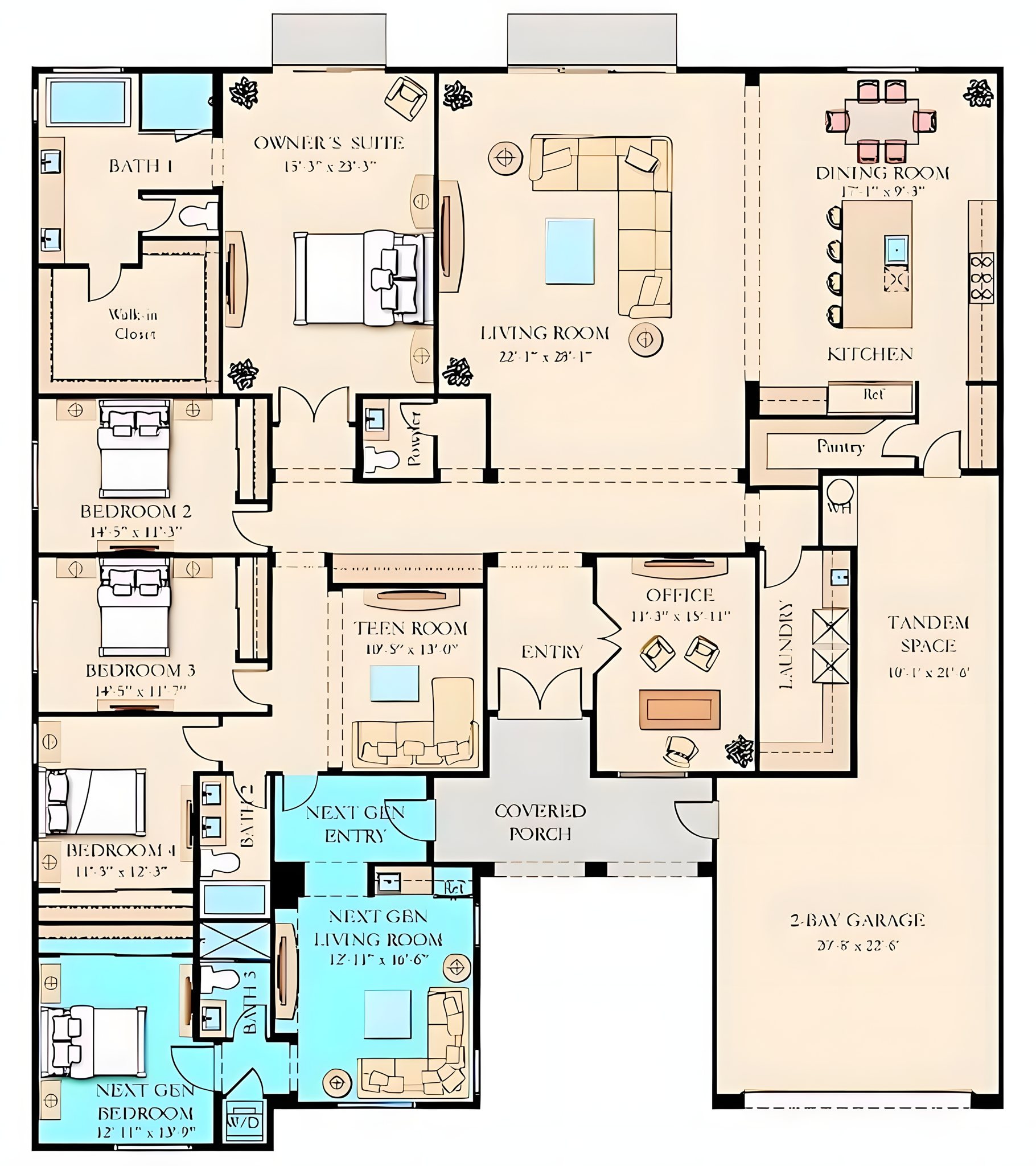 DreamFlow - The floor plan represents a single-story house. * Split ...