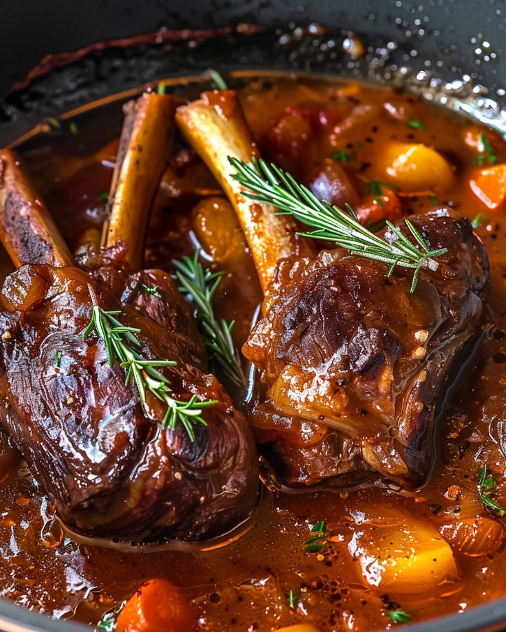 Cuisine - Tender Lamb Shanks Slow-Cooked Ingredients: 4 lamb shanks 4 ...