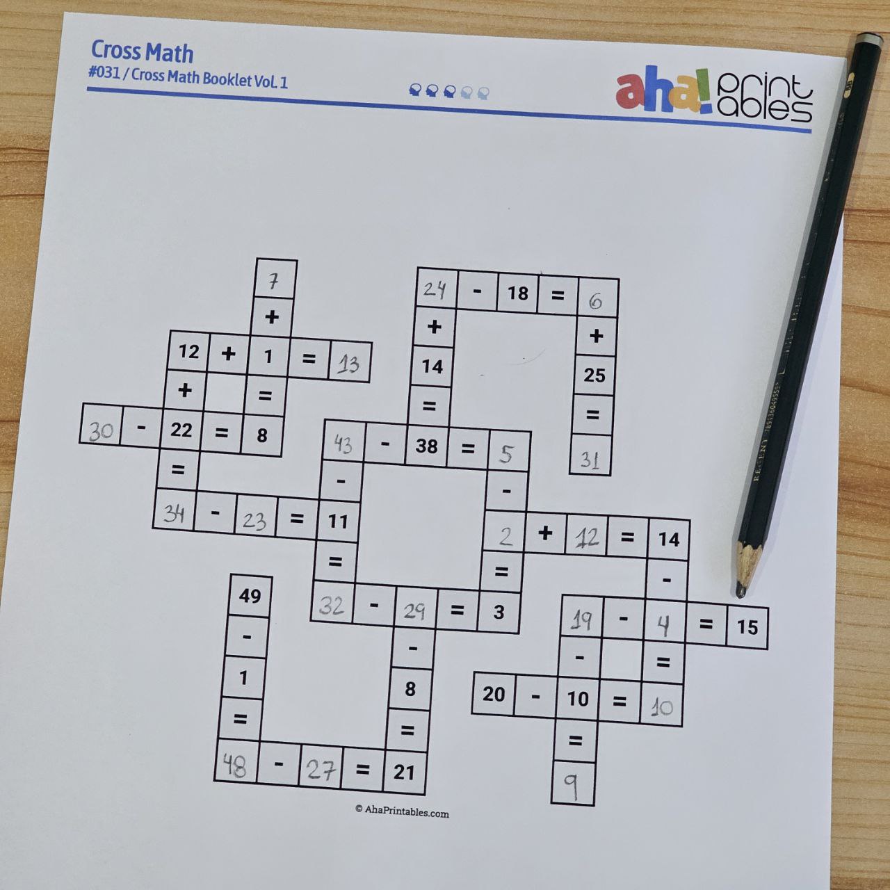 Aha Printables - Printable Math Worksheets with... | Facebook