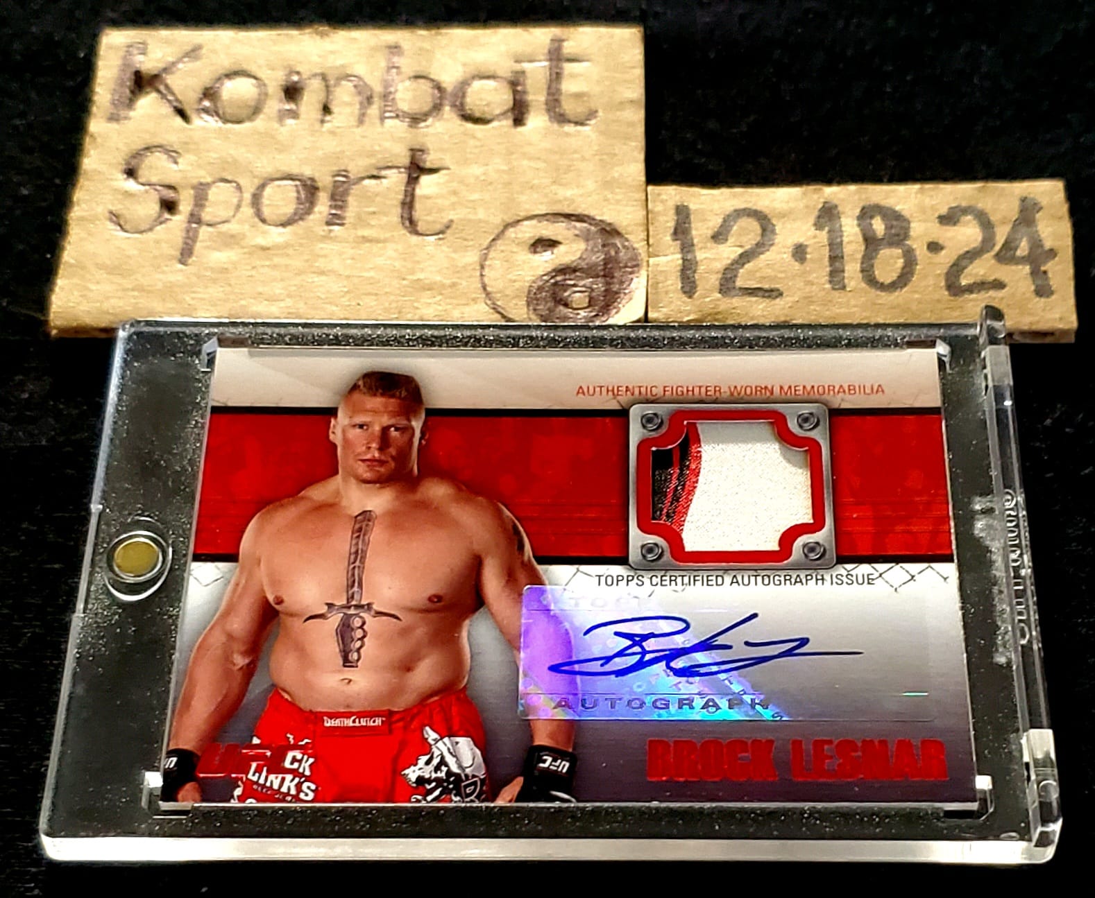 ? BROCK LESNAR ? ? 2011 Topps UFC Title Shot Ruby Auto Relic 3 