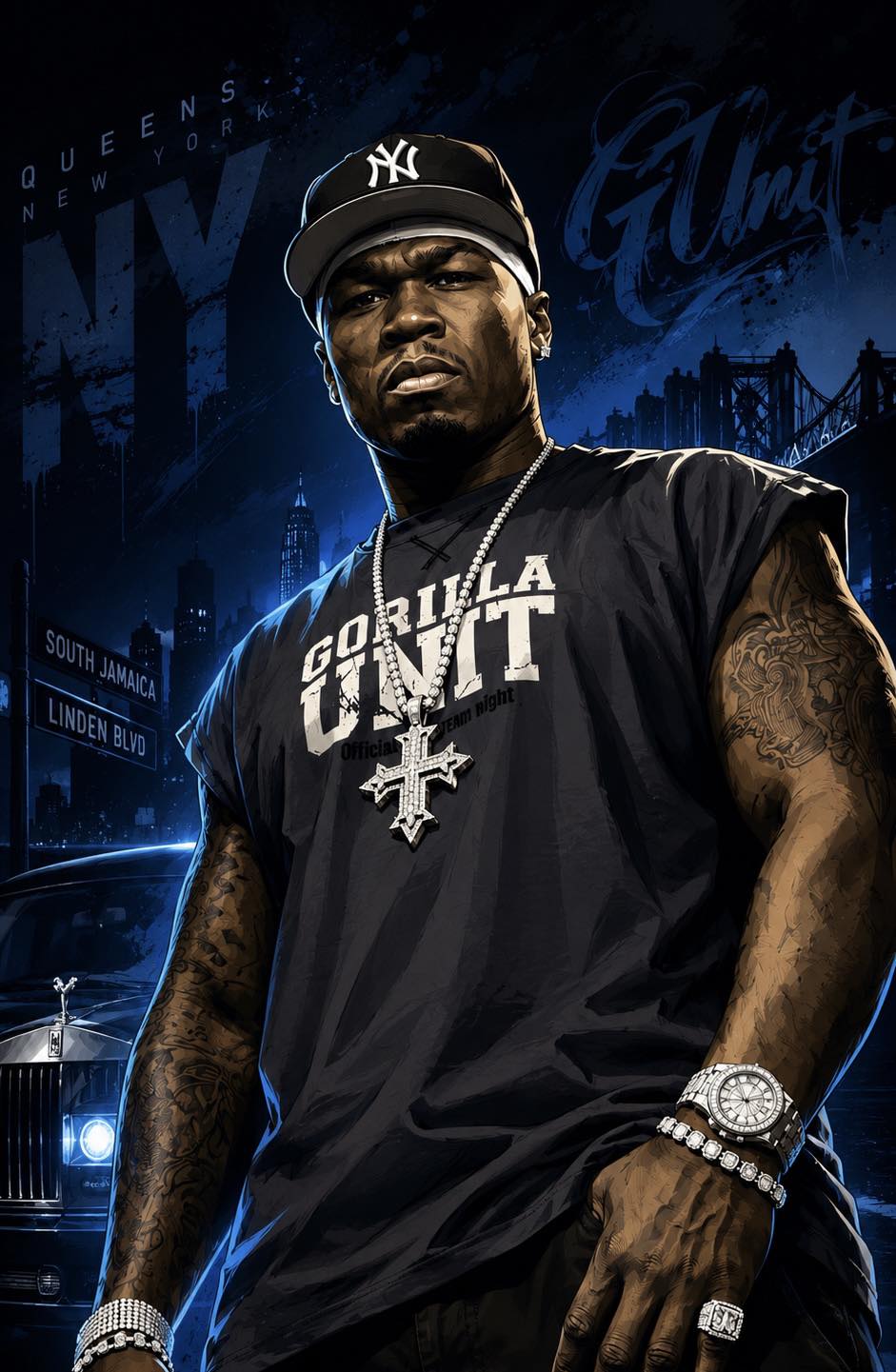 Throwback picture of 50 Cent on his Kawasaki dirt bike in South