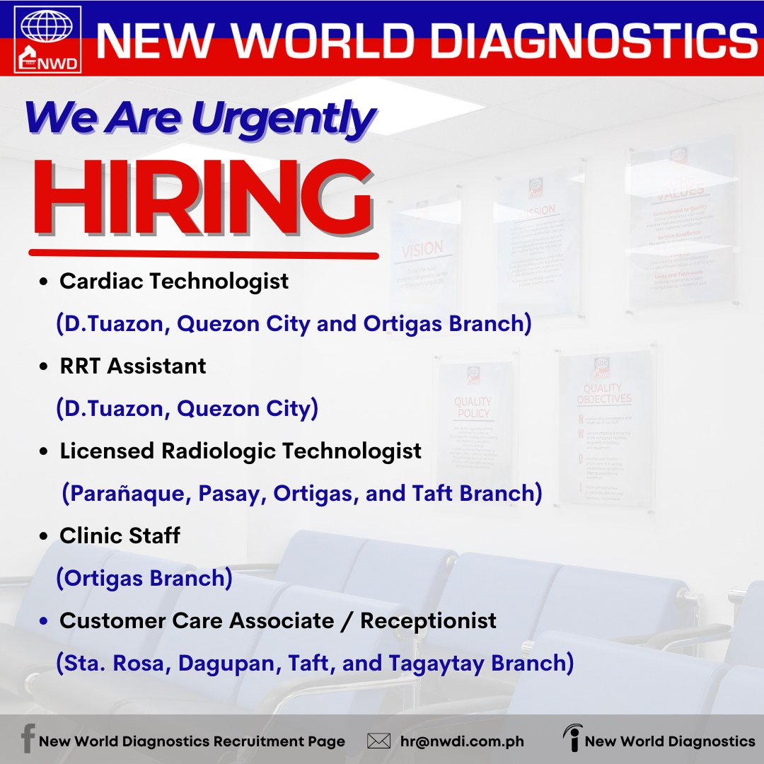 🚨 WE’RE HIRING! 🚨... - New World Diagnostics Recruitment Page | Facebook