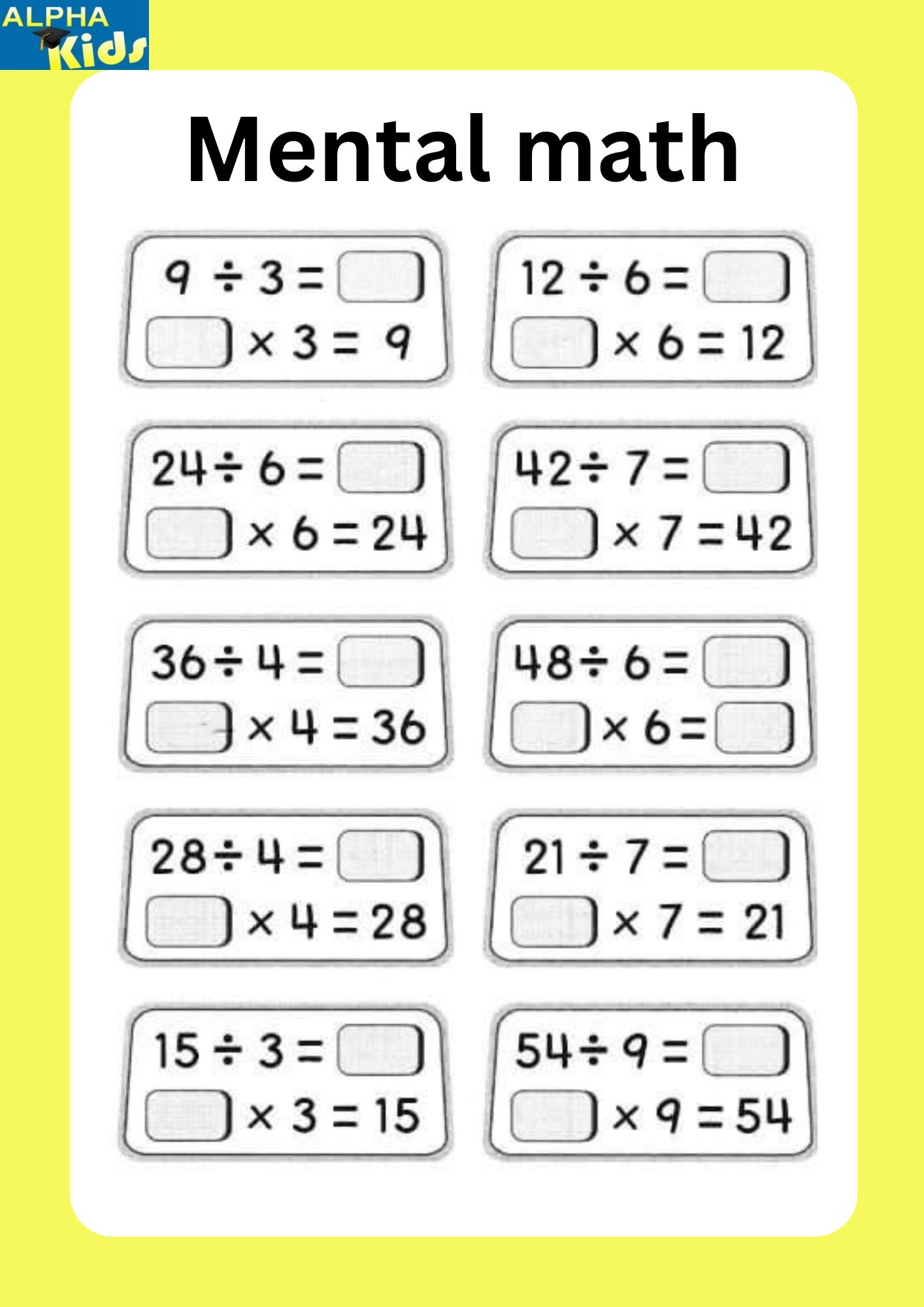 Math worksheet... - Alpha kids :worksheets and activities | Facebook