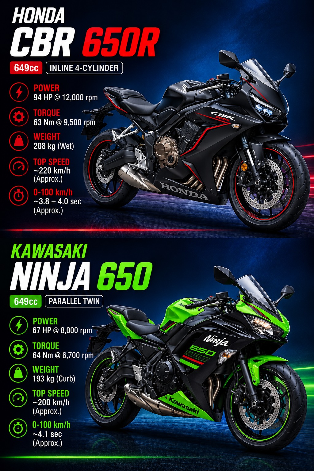 Ninja 650r Vs Zx6r