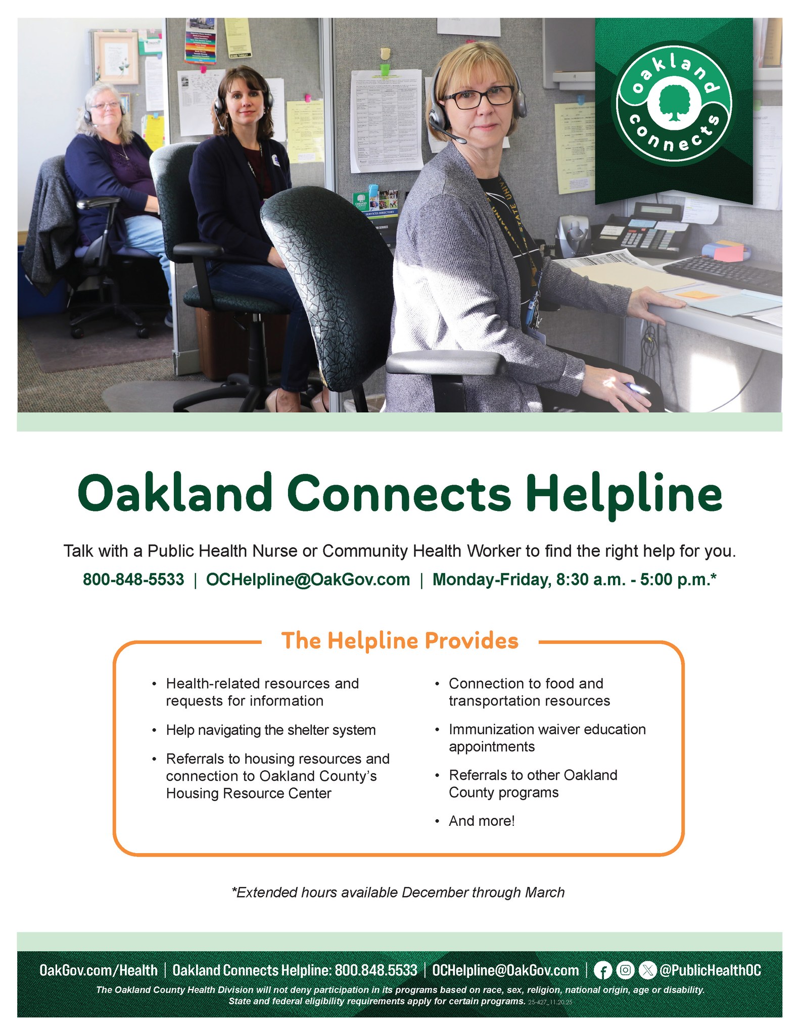 Oakland Connects Helpline |... - Oak Park Public Safety | Facebook