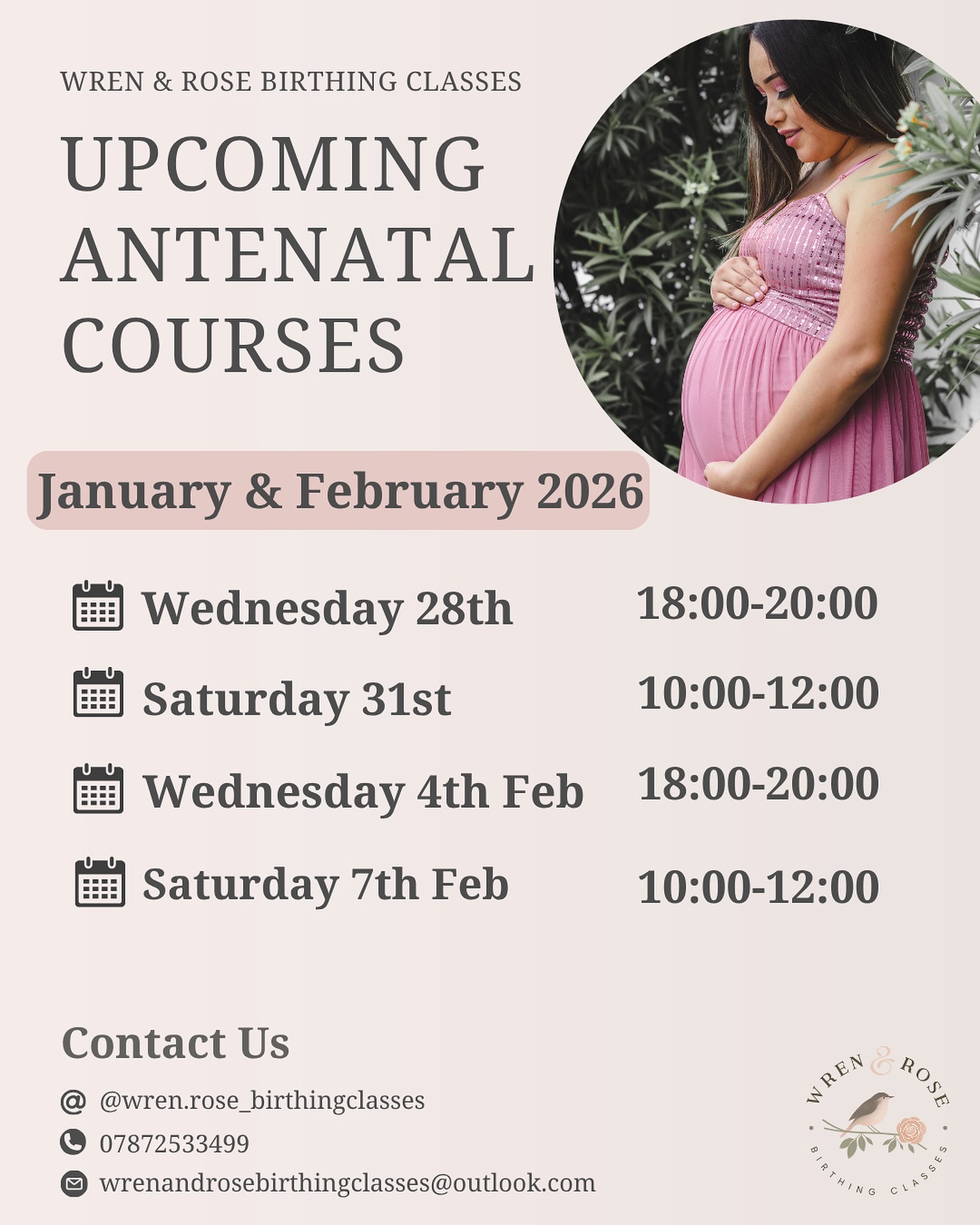 🌸 Join Our Upcoming... - Wren &amp; Rose Birthing Classes | Facebook