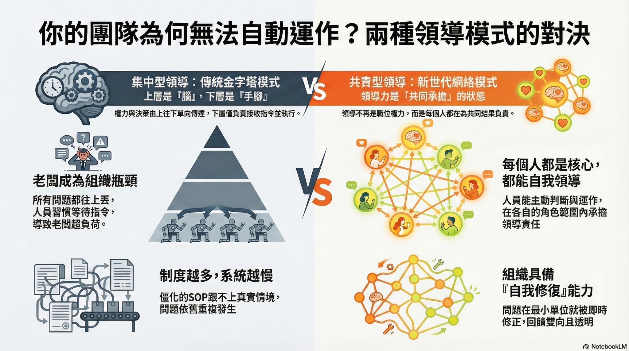 雍碲教練與導師學院 - 老闆無法讓公司人員自動化運作的原因， 不是制度不對、方法不對， 而是沒有正確理解「領導」的樣貌。 「領導力被集中在少數 ...