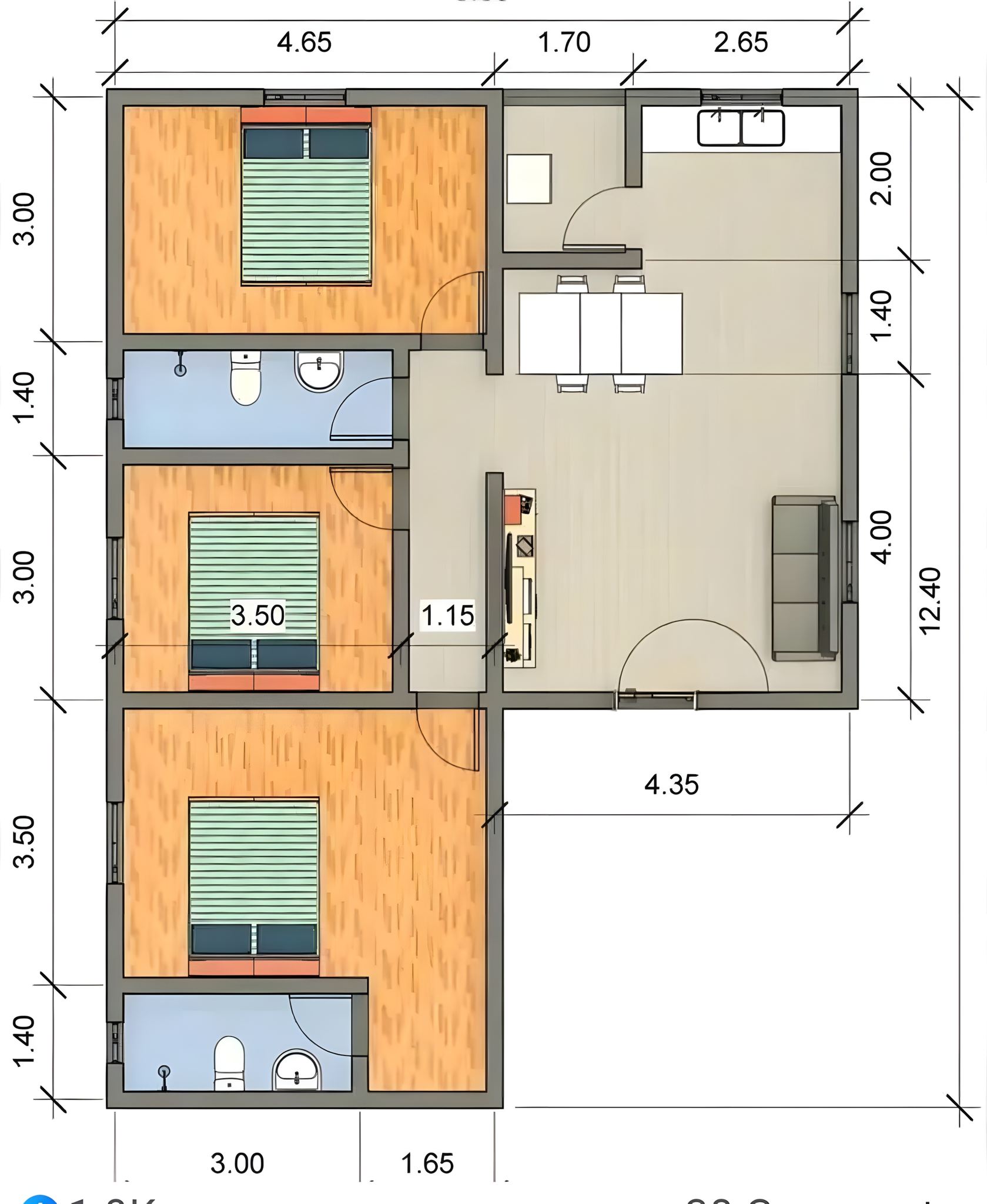 DreamFlow - The floor plan appears to represent a residential unit ...