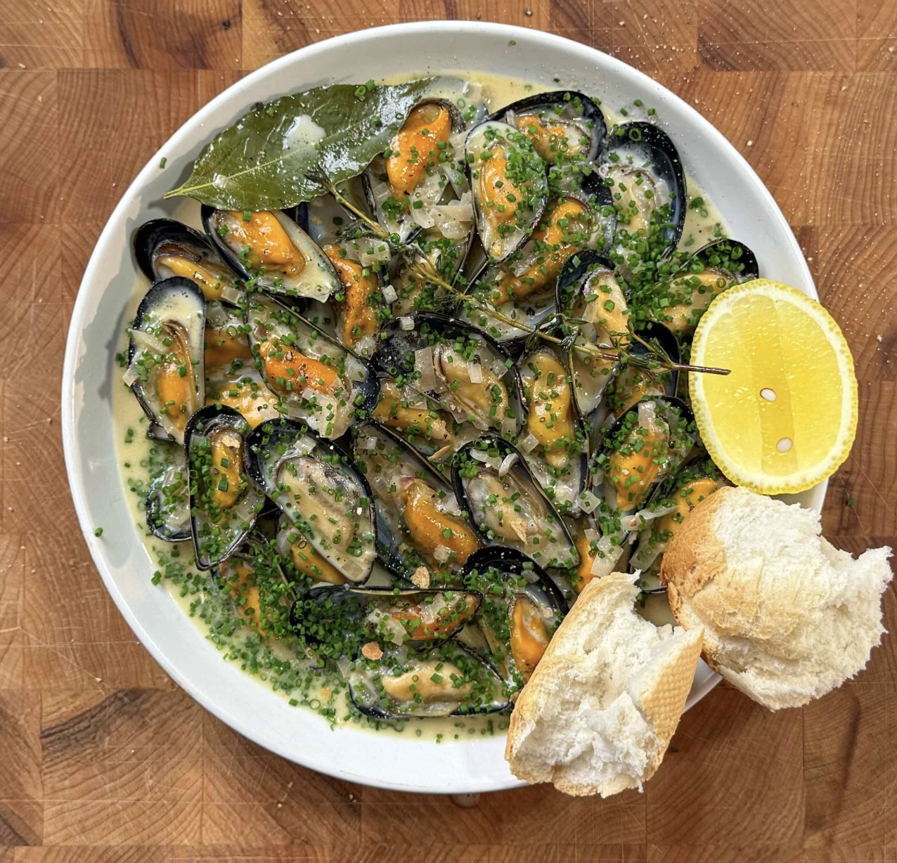Matthew - Moules à la Normande Like moules marinières, just made with ...