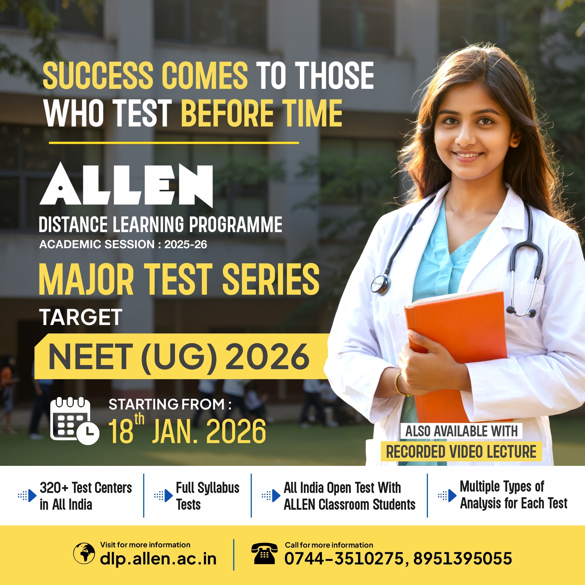 ALLEN - ALLEN’s Major Test Series for NEET (UG) 2026 is designed to ...