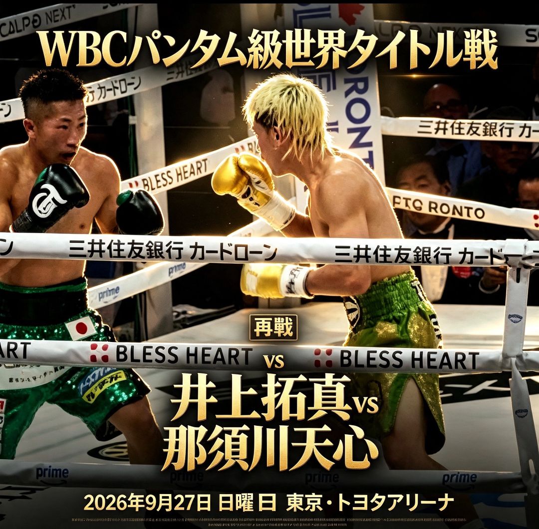 WBCバンタム級世界タイトル戦 井上拓真 vs 那須川天心
