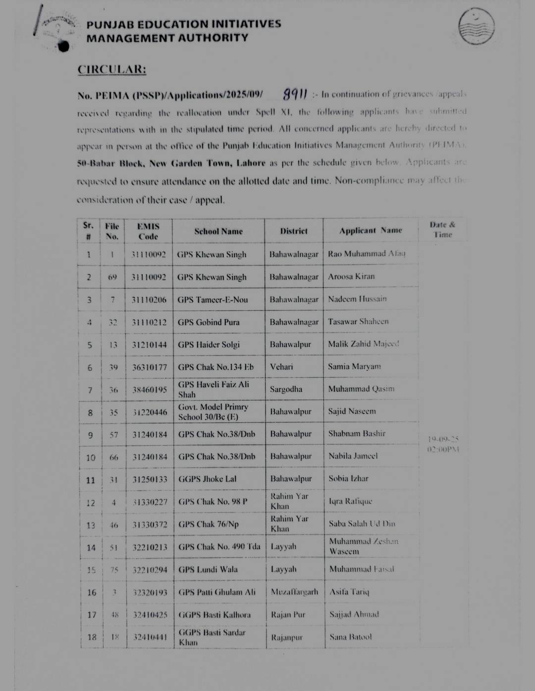In continuation of grievances appeals received regarding the ...