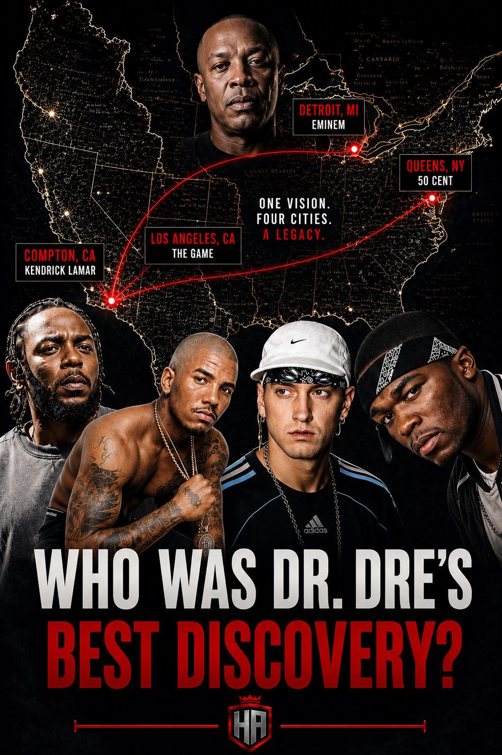 Most influential hip-hop figures: 50 Cent, Dr. Dre, and Eminem