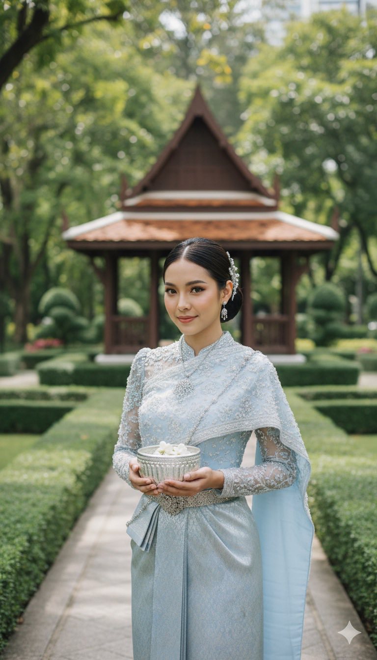 Kelly - จิตรลดา (Chitlada – โทนฟ้า–เงิน) Ultra-realistic DSLR bridal ...