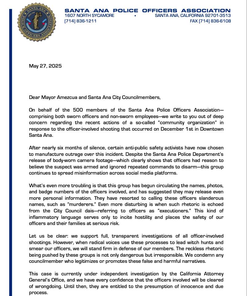 Neighbors of Santa Ana | This week, we sent a letter to the Santa Ana ...
