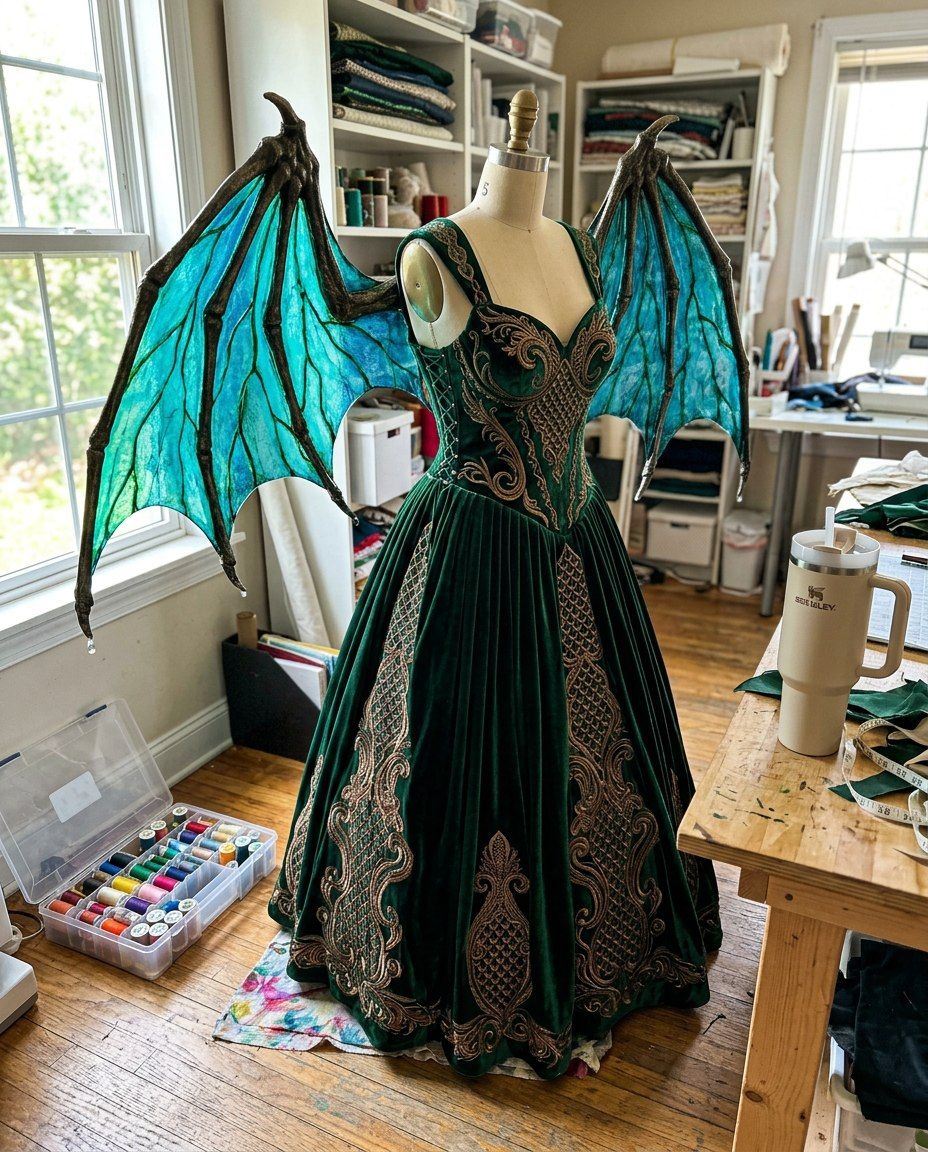dragon lady dress Girl Halloween Costume Ideas medieval dragon dress