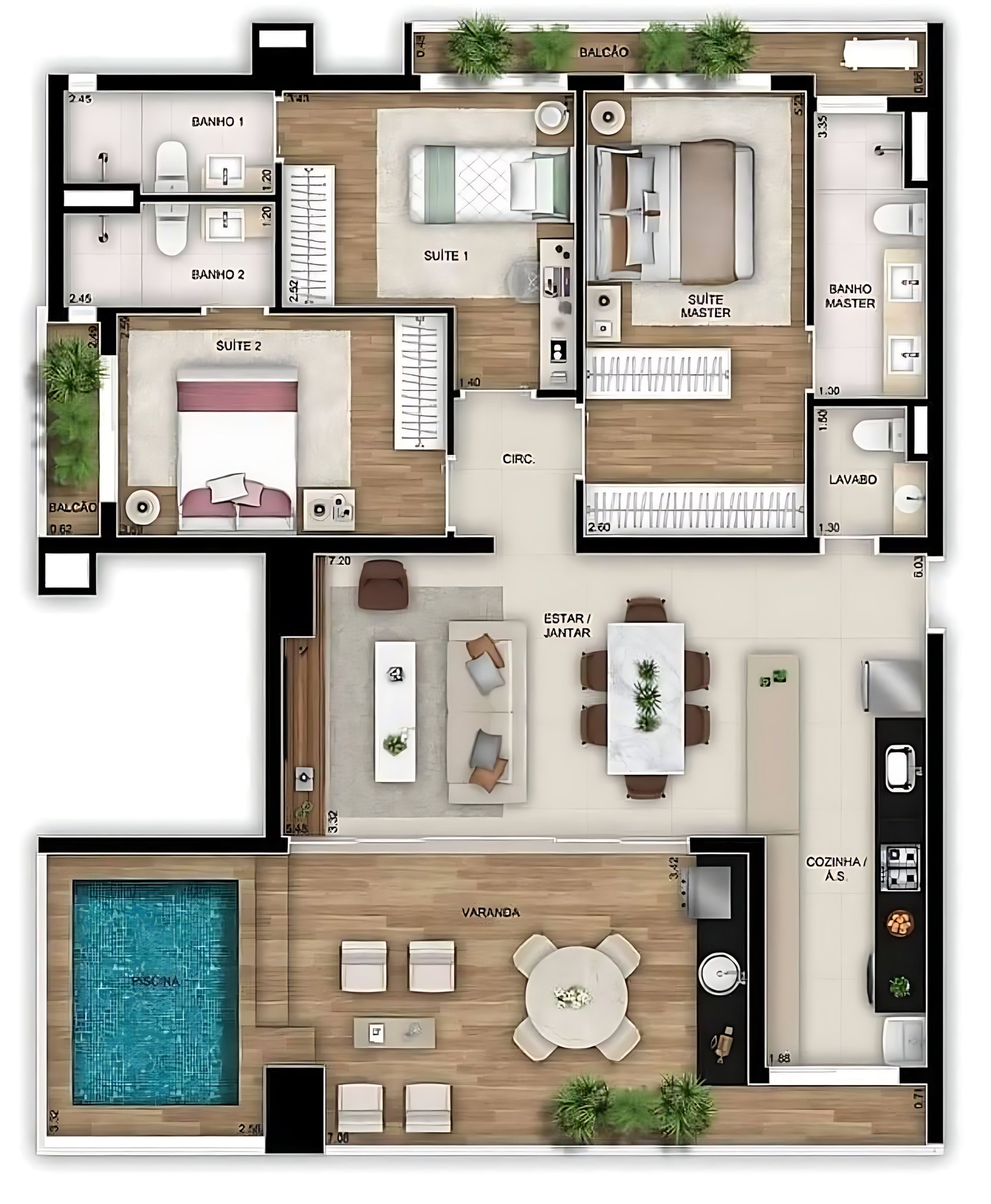 DreamFlow - a floor plan for a high-end apartment or condominium unit ...
