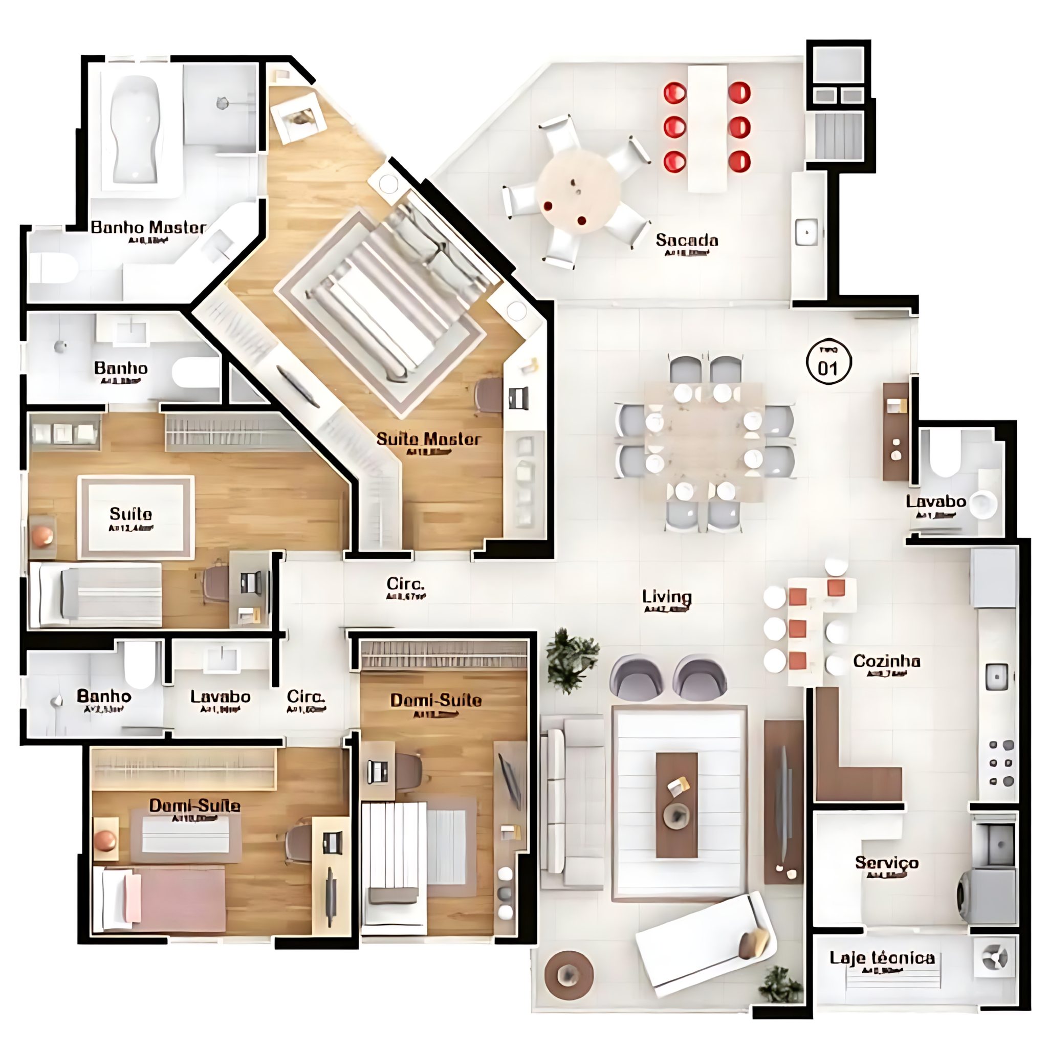 DreamFlow - This is a floor plan of a large, well-appointed apartment ...