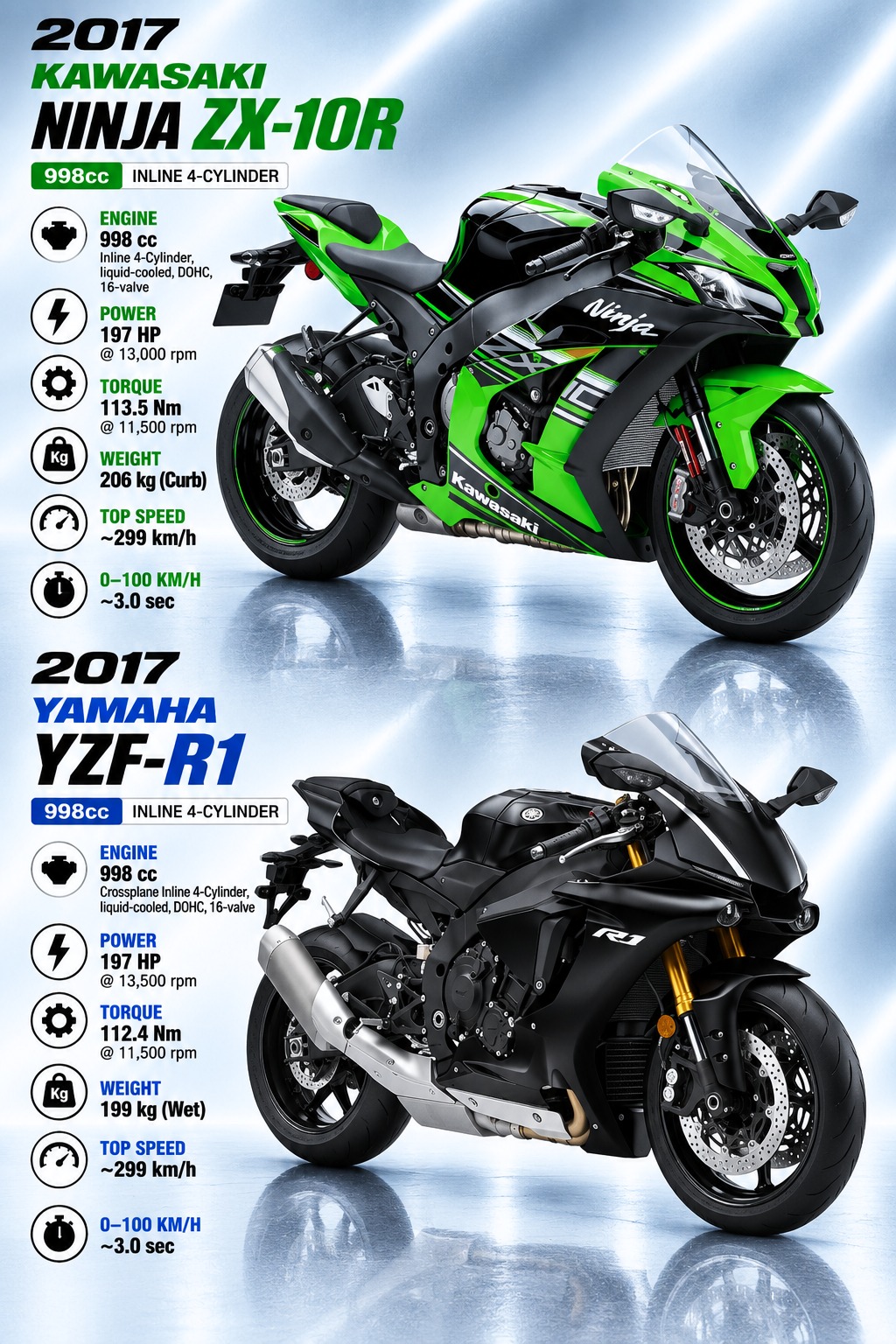 Which bike is better, Kawasaki Ninja Zx10r or Yamaha R1?