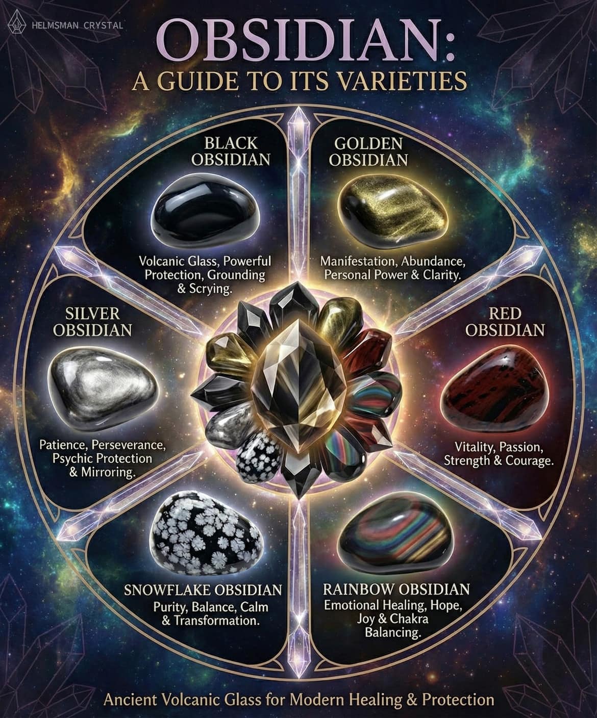 HelmsmanCrystal - 🖤 Obsidian Identification Chart for Different Types 🖤 ...