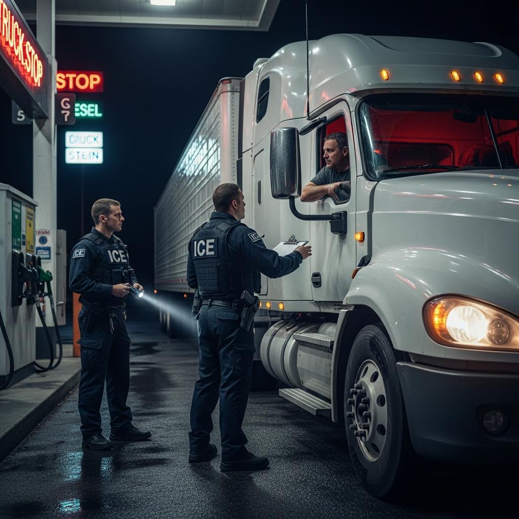 Truck - Things are getting out of control. Imagine pulling into a truck ...