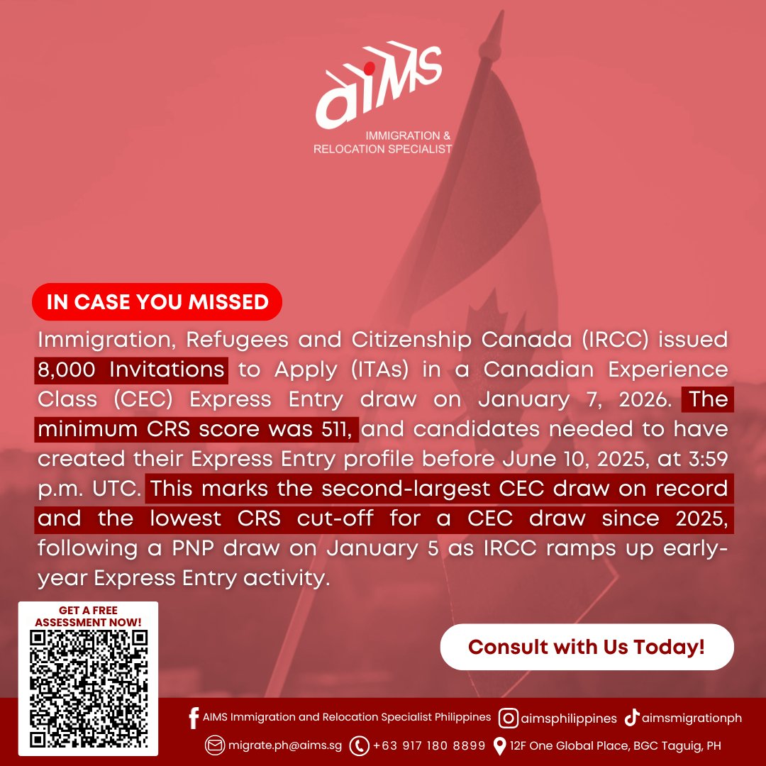 AIMS - 📢 IN CASE YOU MISSED Canada's Express Entry Draw – 07 January ...
