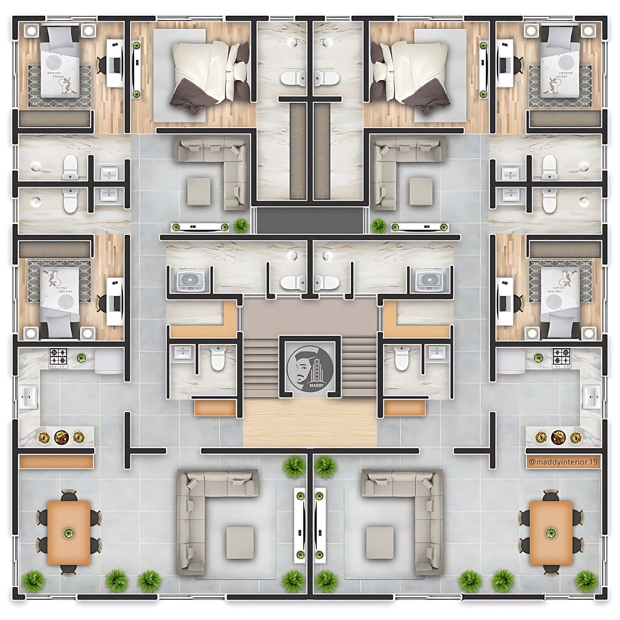 DreamFlow - a floor plan for what appears to be a multi-unit ...