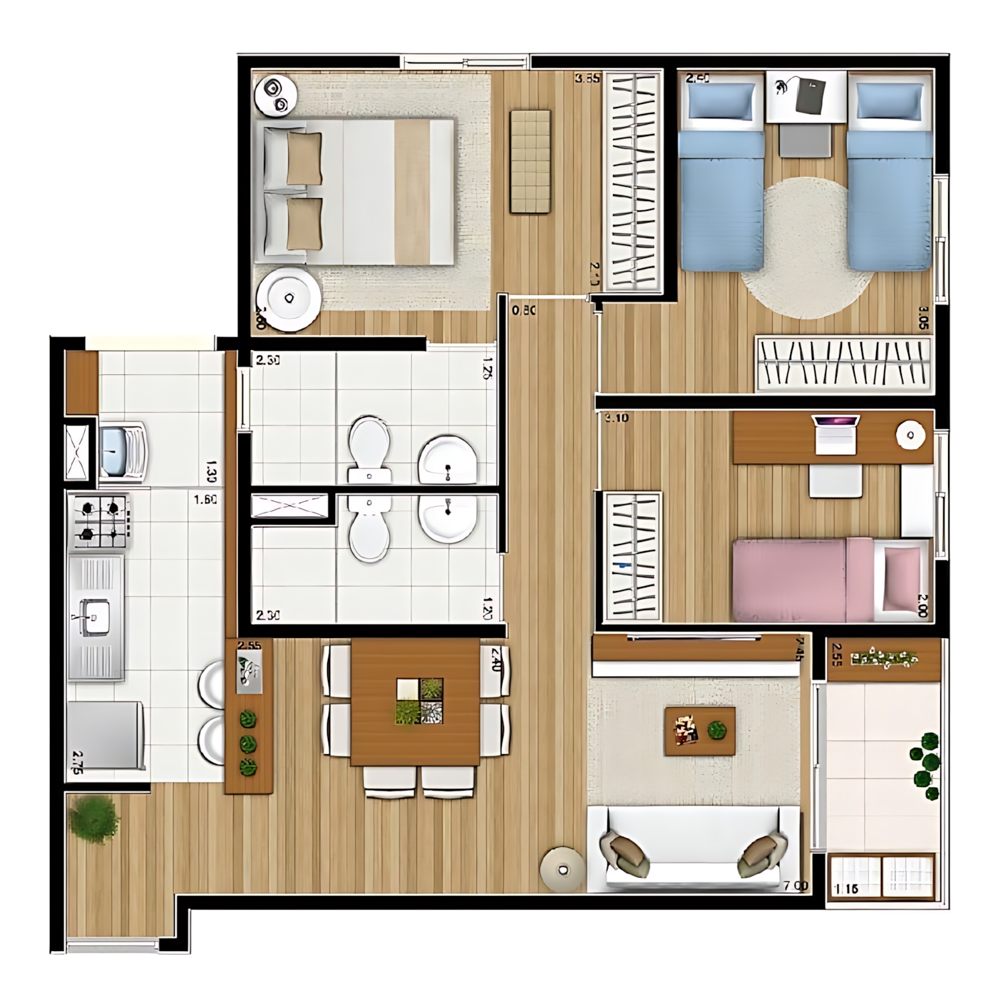 DreamFlow - a floor plan, most likely for an apartment or small house ...