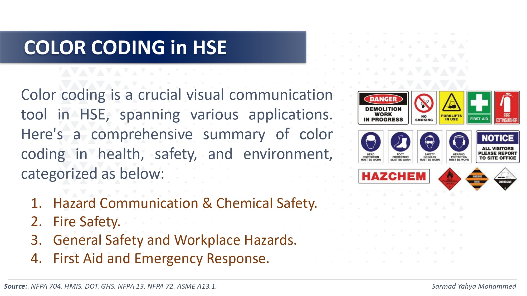 Fire Protection Engineering Group | COLOUR CODING IN SAFETY.‼️‼️ | Facebook