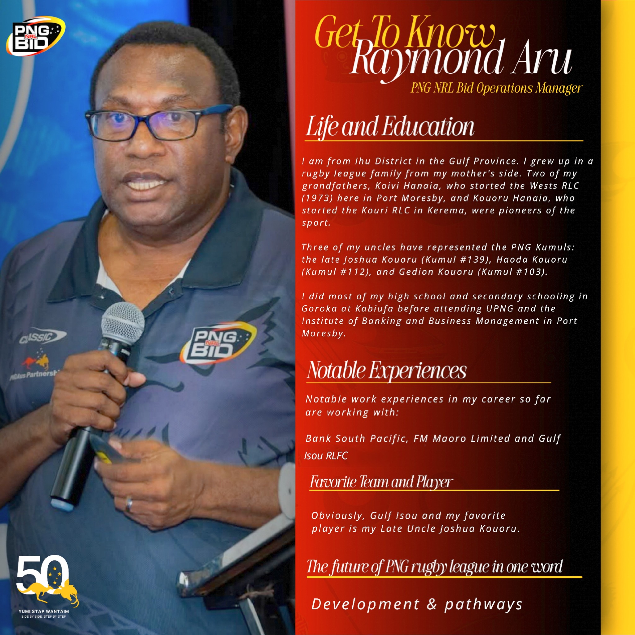 PNG - Get to know the members of the PNG NRL Bid! Starting off with our ...