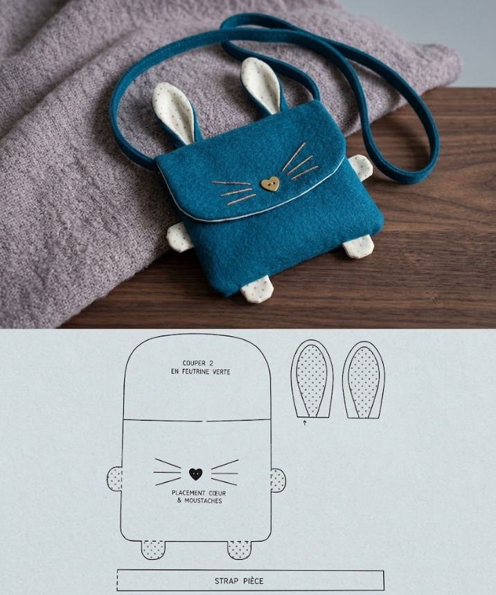 Sac Main Fille Sac à Main Lapin Fille Fadcaer - Set Bijoux Enfant - Cuir PU Mignon - Sac Bandoulière Enfant Sac à Main Enfant Lapin
