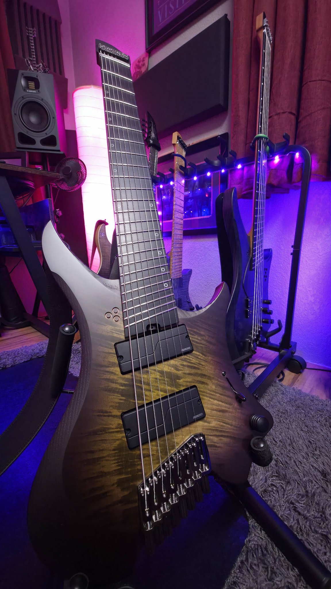 GOC 8 string guitar with djent sticks installation