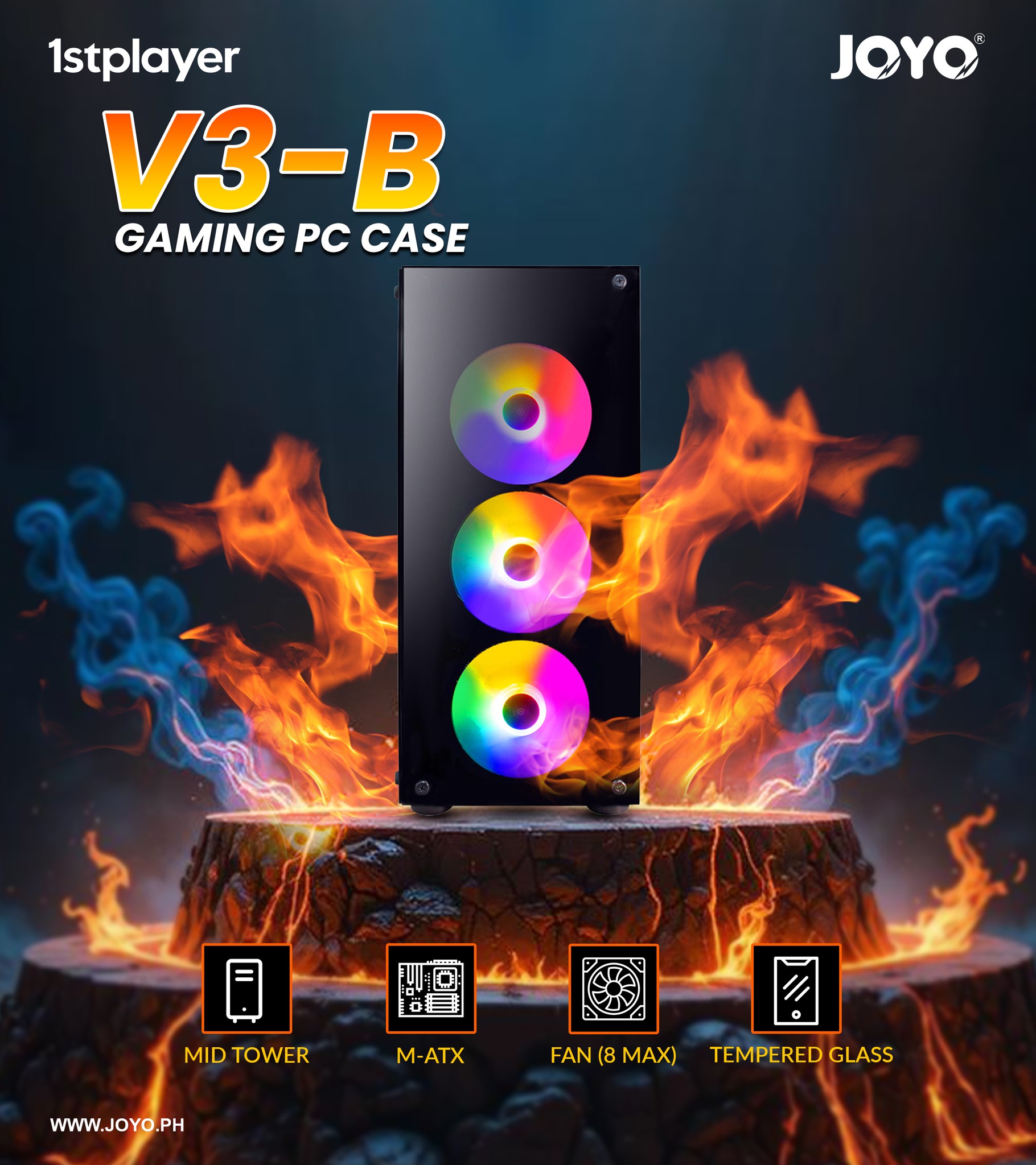 JOYO - 𝟭𝗦𝗧 𝗣𝗟𝗔𝗬𝗘𝗥 𝗙𝗜𝗥𝗘 𝗗𝗔𝗡𝗖𝗜𝗡𝗚 𝗩𝟯-𝗕 𝗚𝗮𝗺𝗶𝗻𝗴 𝗣𝗖 𝗖𝗮𝘀𝗲🔥 Ignite your setup ...