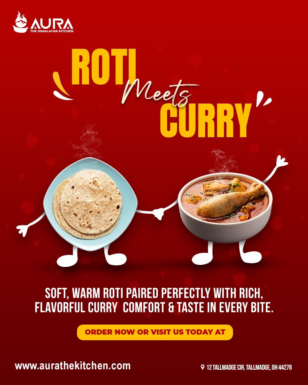 Aura - Roti + Curry = Comfort on a Plate Soft, warm rotis paired with ...