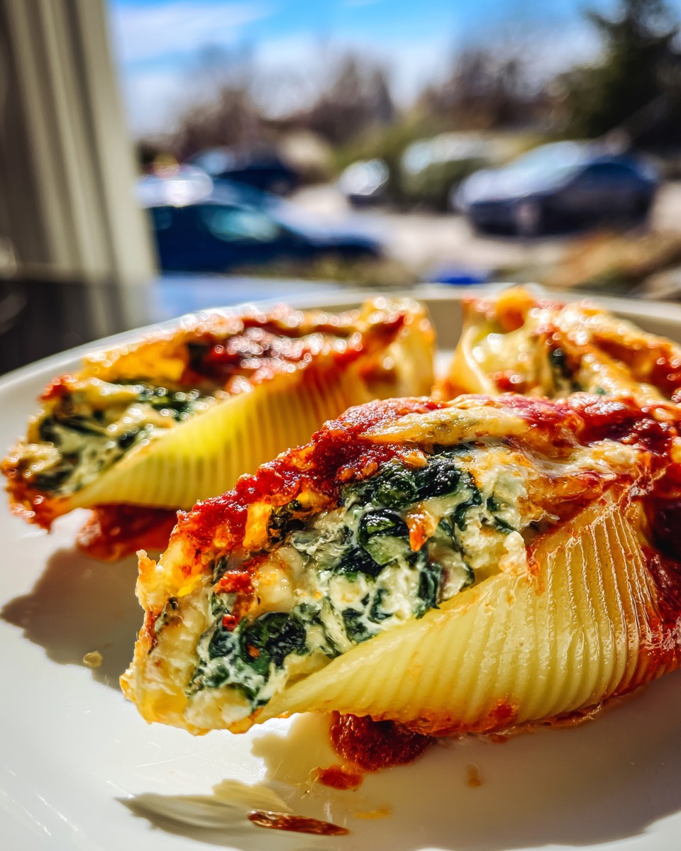 Emily's - Easy Spinach and Ricotta Stuffed Shells Ingredients : - 1 ...