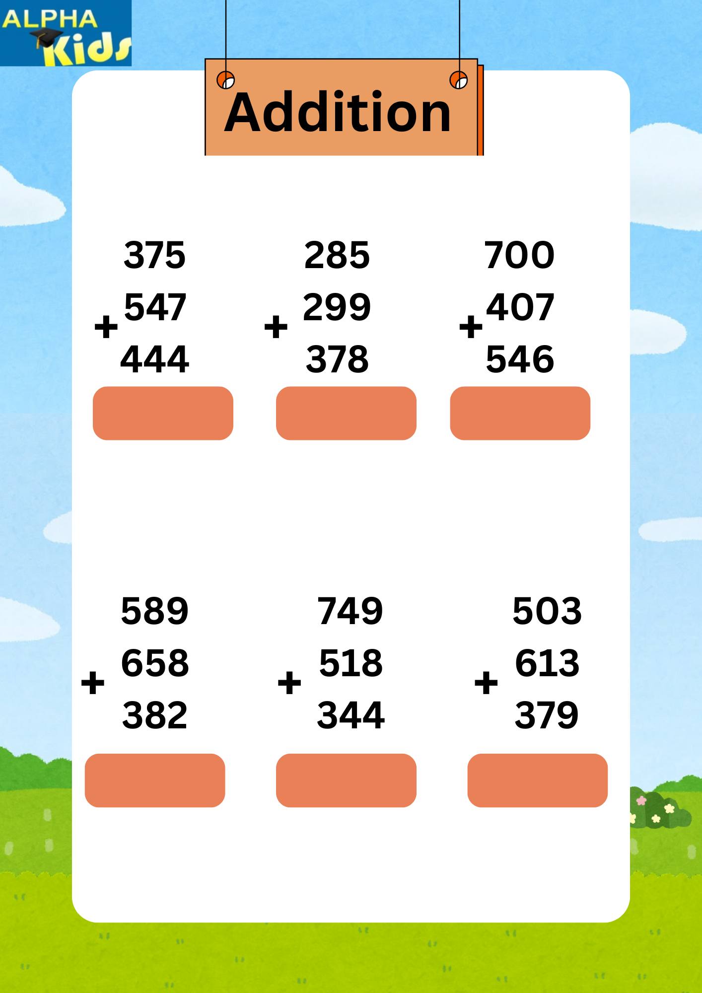 Math worksheet... - Alpha kids :worksheets and activities | Facebook