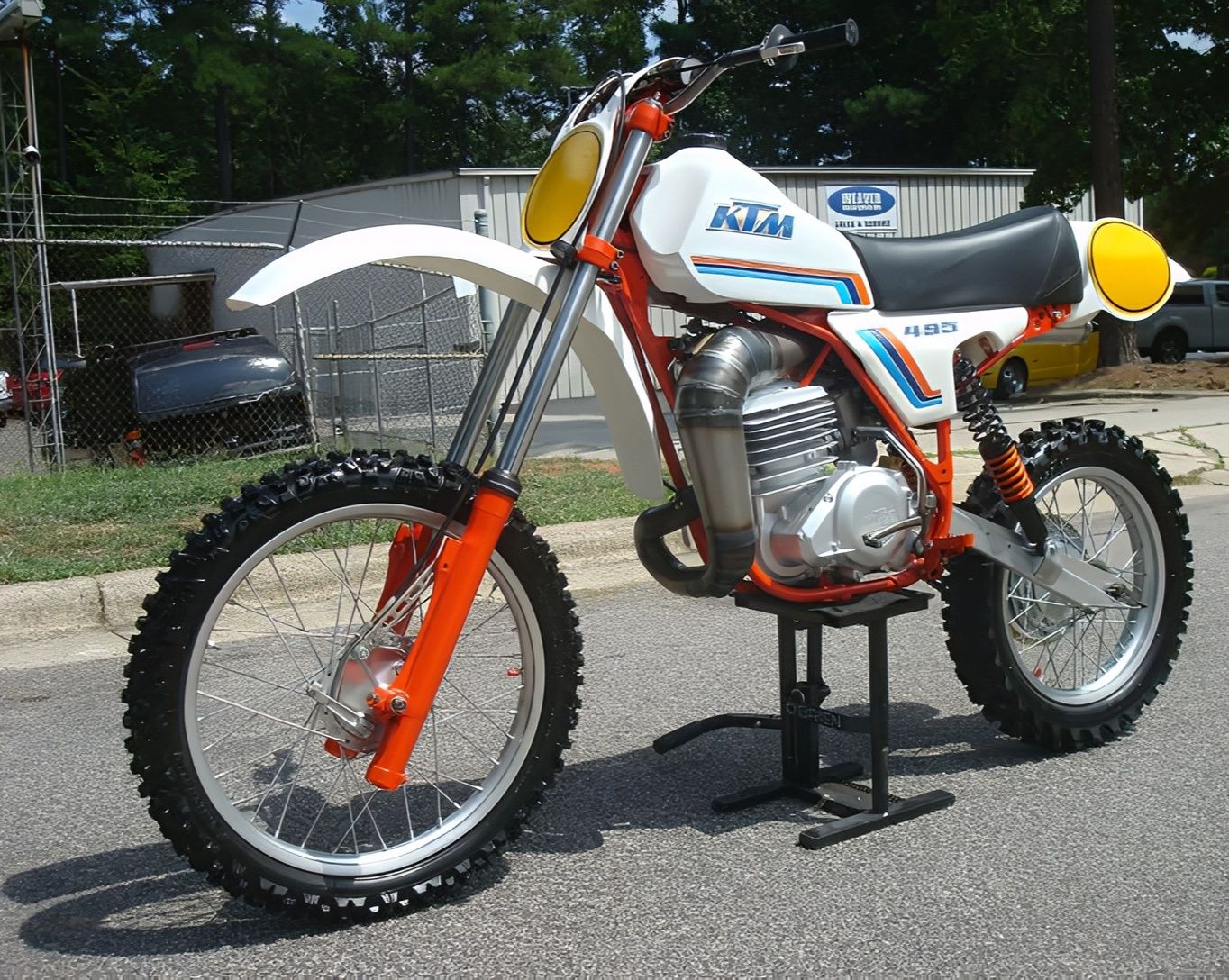 Vintage KTM 495 motocross dirt bike