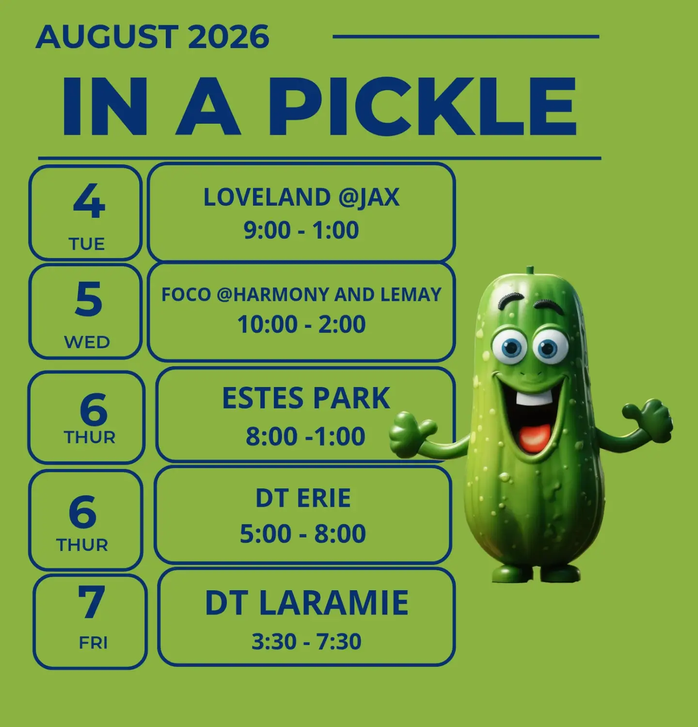 In - Here is where you can get your pickle fix this weekend! Stay