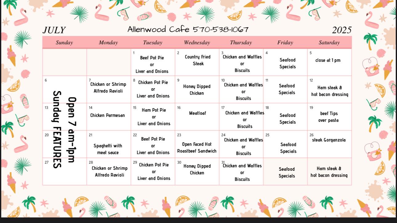 The Allenwood - 🌴☀️ JULY SPECIALS at Allenwood Cafe ☀️🌴 It’s been a