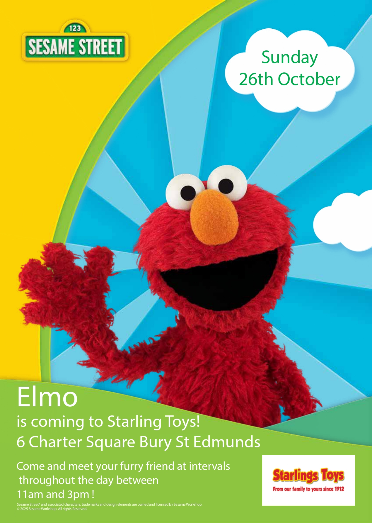 Starlings Toys - Come at meet Elmo this Sunday (26th... | Facebook