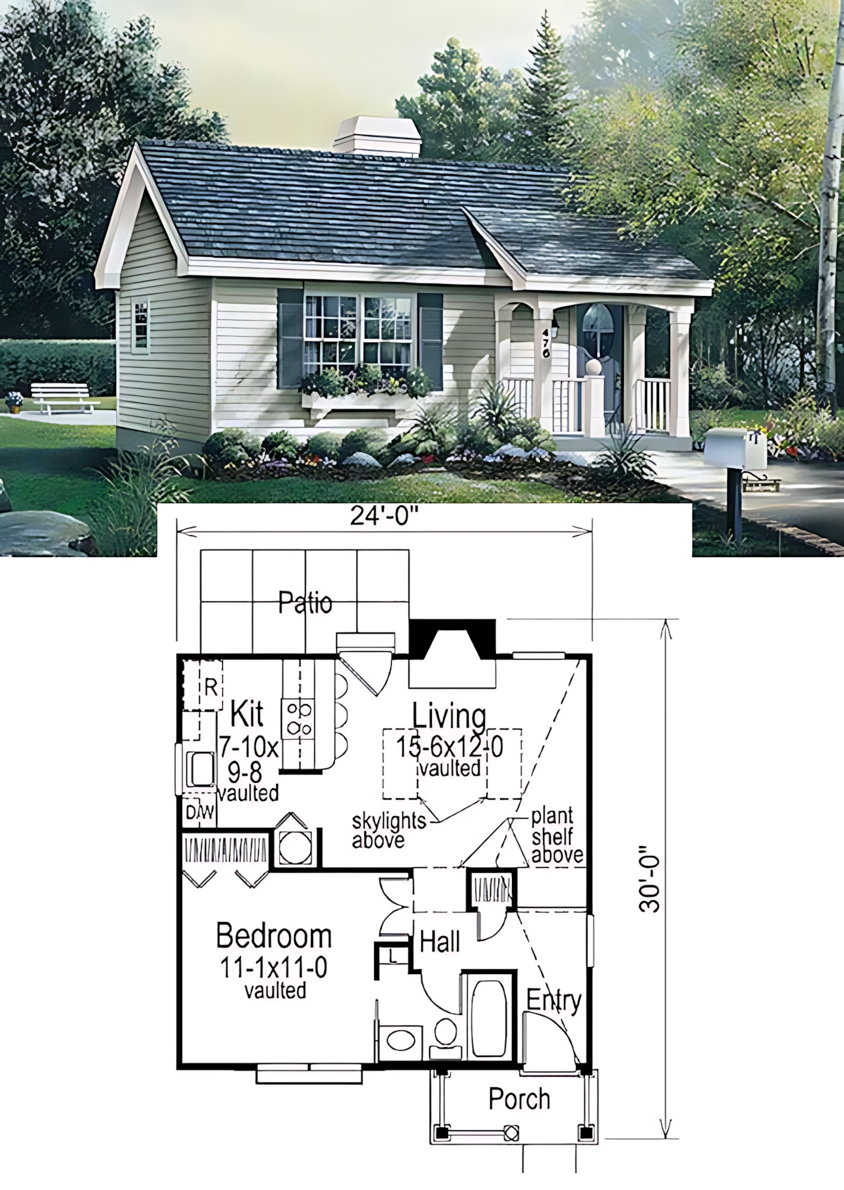 DreamFlow - The image shows a combined exterior view and floor plan of ...