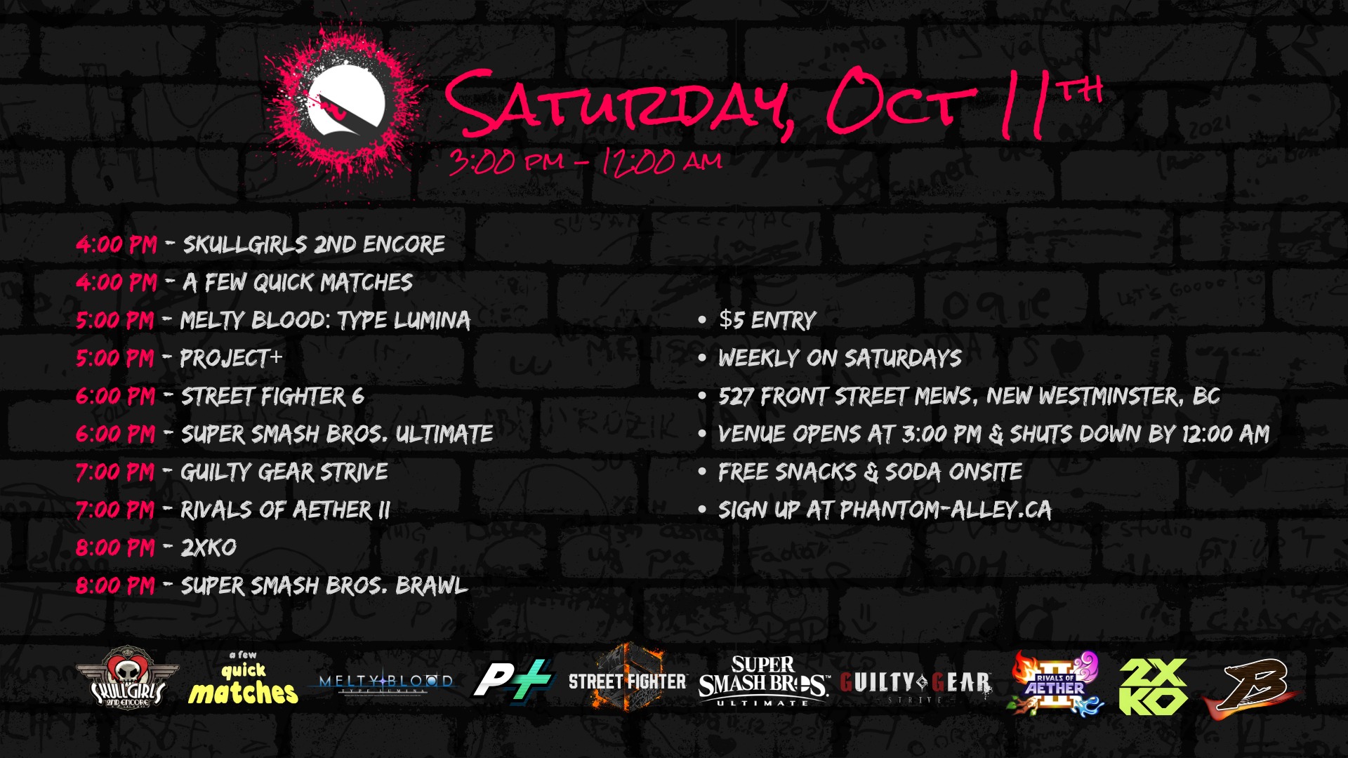 Vancouver Fighting Game Community | # **Phantom Series is TOMORROW ...