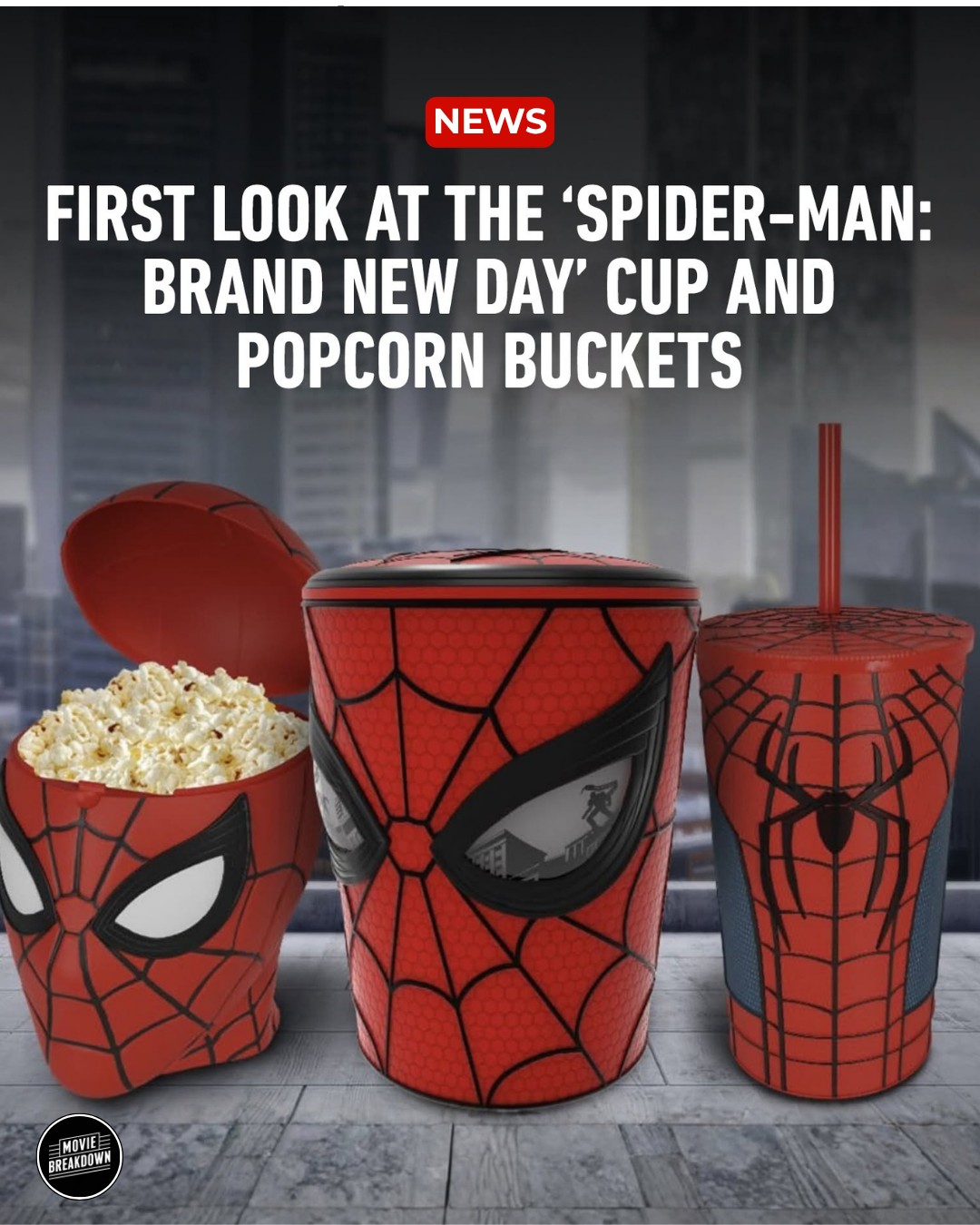 The first official Spider-Man: Brand New Day popcorn bucket and